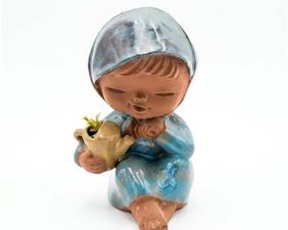 22  Vintage UCTCI Japan Stoneware Bonnet Girl Figurine With Pitcher