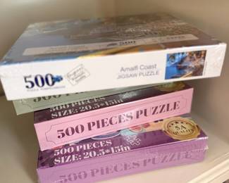 Jigsaw Puzzles Lot 500 Pieces Amalfi Coast Stacked Board Games Family Activities