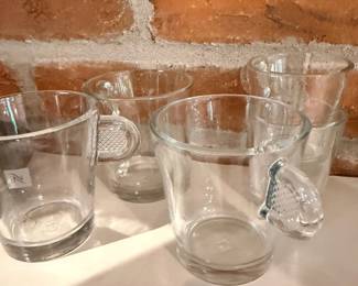 Clear Glass Coffee Mugs Cups Set Kitchen Drinkware Barware Glassware