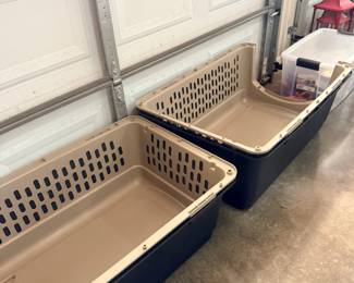 Large Dog Crates Pet Kennels Carriers Tan Black Plastic Garage Animal Supplies