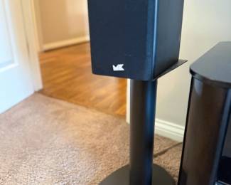 Tower Speaker On VTI Stand Black Home Theater Surround Sound Audio Floor Standing