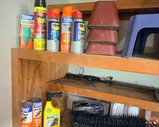 Spray Cans Pest Control Terro Bug Spray Cleaning Brushes Garage Shelf Supplies Lot