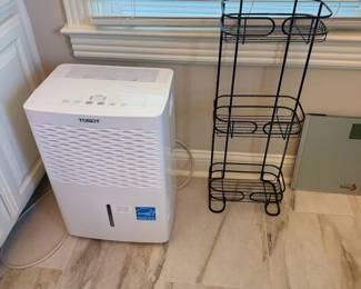 White Dehumidifier Portable Home Appliance Black Wire Storage Rack Shelf Bathroom