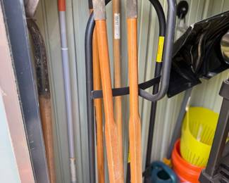 Garden Tools Lot Rakes Brooms Shovels Long Handle Yard Equipment Garage Storage