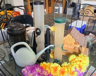 Artificial Flowers Tumblers Lantern Miscellaneous Decor Lot Garage Table Purple Yellow