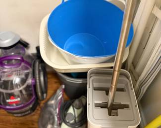 Blue Mop Bucket Cleaning Supplies Utility Room Laundry Storage Household