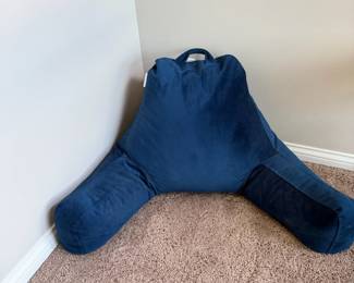 Navy Blue Bed Rest Reading Pillow With Arms Backrest Support Lounge Comfort