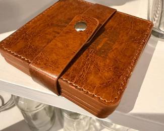 Brown Leather Wallet Bifold Snap Closure Stitched Vintage Accessories