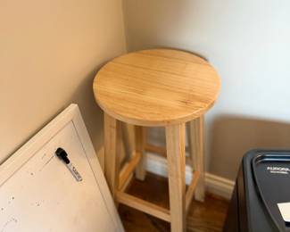 Round Wood Stool Plant Stand Natural Bamboo Side Table Accent Furniture Small