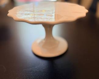 Ceramic Pedestal Cake Stand Plate Cream White Serving Entertaining Kitchen
