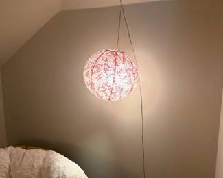 Pink Red Globe Pendant Swag Light Bedroom Hanging Lamp Ceiling Fixture Lighting