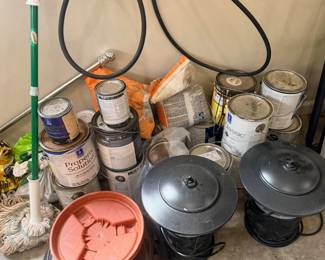 Paint Cans Terracotta Pots Garage Supplies Hose Miscellaneous Lot Storage