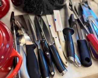 Kitchen Utensils Knives Spatulas Tongs Tools Lot Cooking Gadgets Counter Essentials