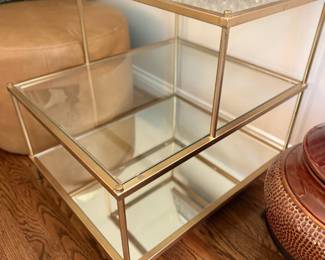 Gold Brass Glass Display Case Terrarium Box Decorative Home Accent Living Room