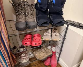 Shoe Rack Boots Sneakers Crocs Rain Boots Metal Wire Shelf Footwear Storage