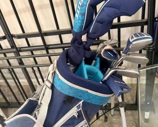 Top Flite Golf Club Set Blue Teal Golf Bag Irons Woods Sports Equipment