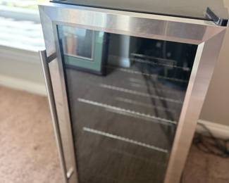 Stainless Steel Beverage Cooler Wine Fridge Glass Door Mini Refrigerator Compact