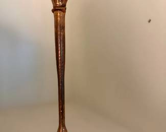 Tall Brass Copper Candlestick Holder Patina Finish Flared Base Vintage Decor