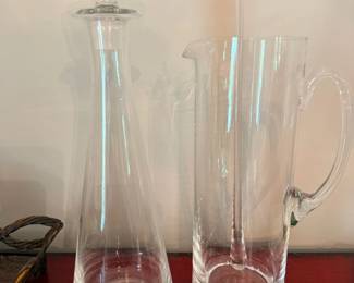 Clear Glass Pitcher Tall Cylinder Vase Barware Entertaining Glassware
