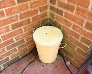 Yellow Ceramic Garden Stool Planter Outdoor Patio Brick Porch Accent Side Table