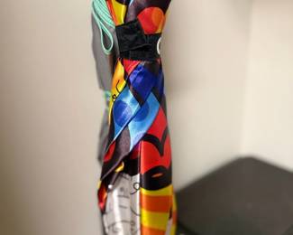 Colorful Abstract Art Sculpture Tall Decorative Figure Mosaic Pattern Modern Decor
