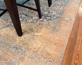 Blue Rust Persian Style Area Rug Dining Room Floor Covering Home Decor