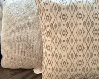 Decorative Throw Pillows Geometric Pattern Beige Cream Sofa Accent Home Decor Lot