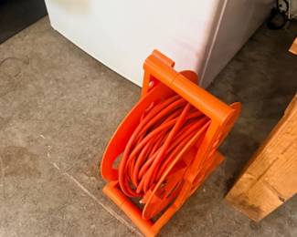 Orange Extension Cord Reel Power Cable Garage Workshop Electrical Equipment