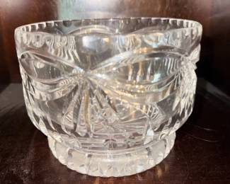 Crystal Cut Glass Bowl Decorative Serving Vintage Glassware Home Decor