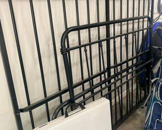 Black Metal Bed Frame Headboard Footboard Iron Bedroom Furniture Garage