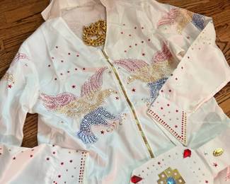 Embellished White Jacket Rhinestone Beaded Western Shirt Vintage Fashion