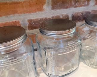Large Glass Jars Wide Mouth Metal Lids Kitchen Storage Canning Containers