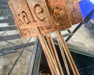 Rustic Metal Letters Sign Vintage Iron Architectural Salvage Garden Decor Art