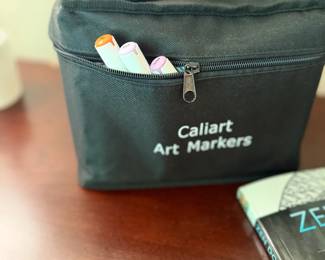 Caliart Art Markers Set Carrying Case Dual Tip Drawing Coloring Craft Supplies
