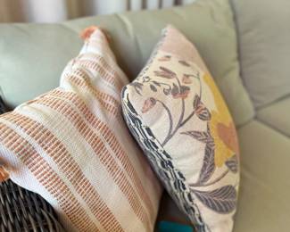 Outdoor Decorative Throw Pillows Floral Striped Pattern Patio Sofa Cushions Lot