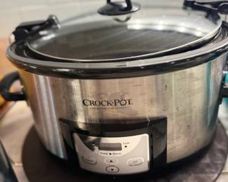 Crock-Pot Slow Cooker Stainless Steel Glass Lid Kitchen Small Appliance Cooking