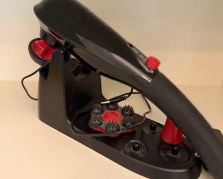 Handheld Electric Massager Black Red Attachments Case Wellness Health Personal Care