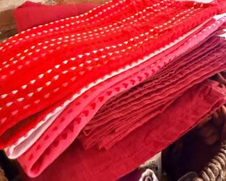 Red Placemats Table Linens Stack Dining Kitchen Entertaining Textiles
