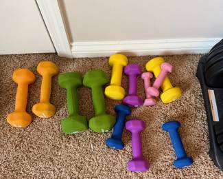 Colorful Dumbbell Set Hand Weights Neoprene Coated Fitness Exercise Gym Lot