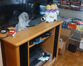 TV stand with flat screen TV