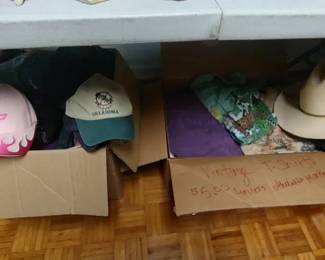 Vintage hats and t-shirts