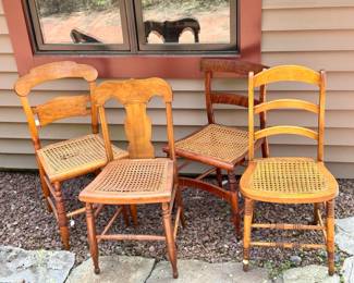 (4) Wicker Seat Chairs
