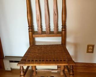 antique 18th-century William and Mary period bannister back chair.