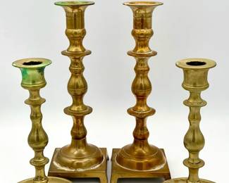 (4) Brass Candlestick Holders