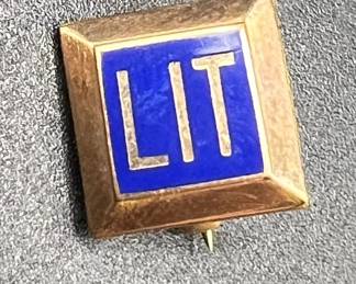O’Neil Co. 1/10th 10K Gold Filled LIT Blue Enamel Lapel Pin