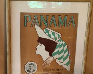 Framed Panama Sheet Music