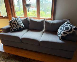 Comfortable Gray Couch With Matching Cushions