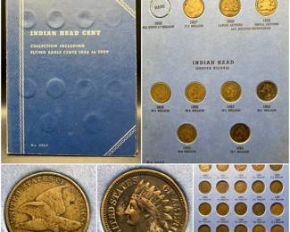 (48) Indian Head Cents & Flying Eagles in 1856-1909 Whitman Coin Album