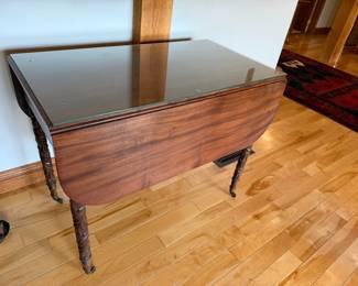 Ornate Leg Drop Leaf Table Antique