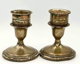 (2) Sterling Silver Weighted Candlestick Holders